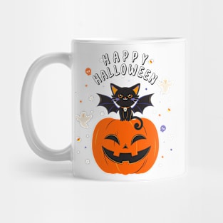 Happy halloween With cat and Pumpkin Mug